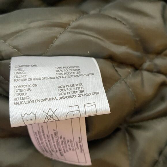 Greenlander Jacket Quilted Full Zip Snap Up Drawstring Green Coat Size Large - Picture 8 of 9